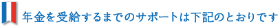 年金を受給するまでのサポートは下記のとおりです